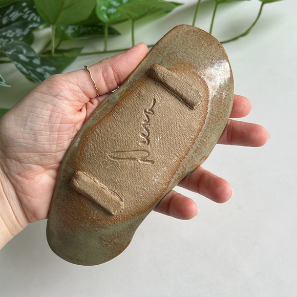 Handmade Pottery Trinket Jewelry Dish Abstract Decor Vintage - Picture 12 of 14